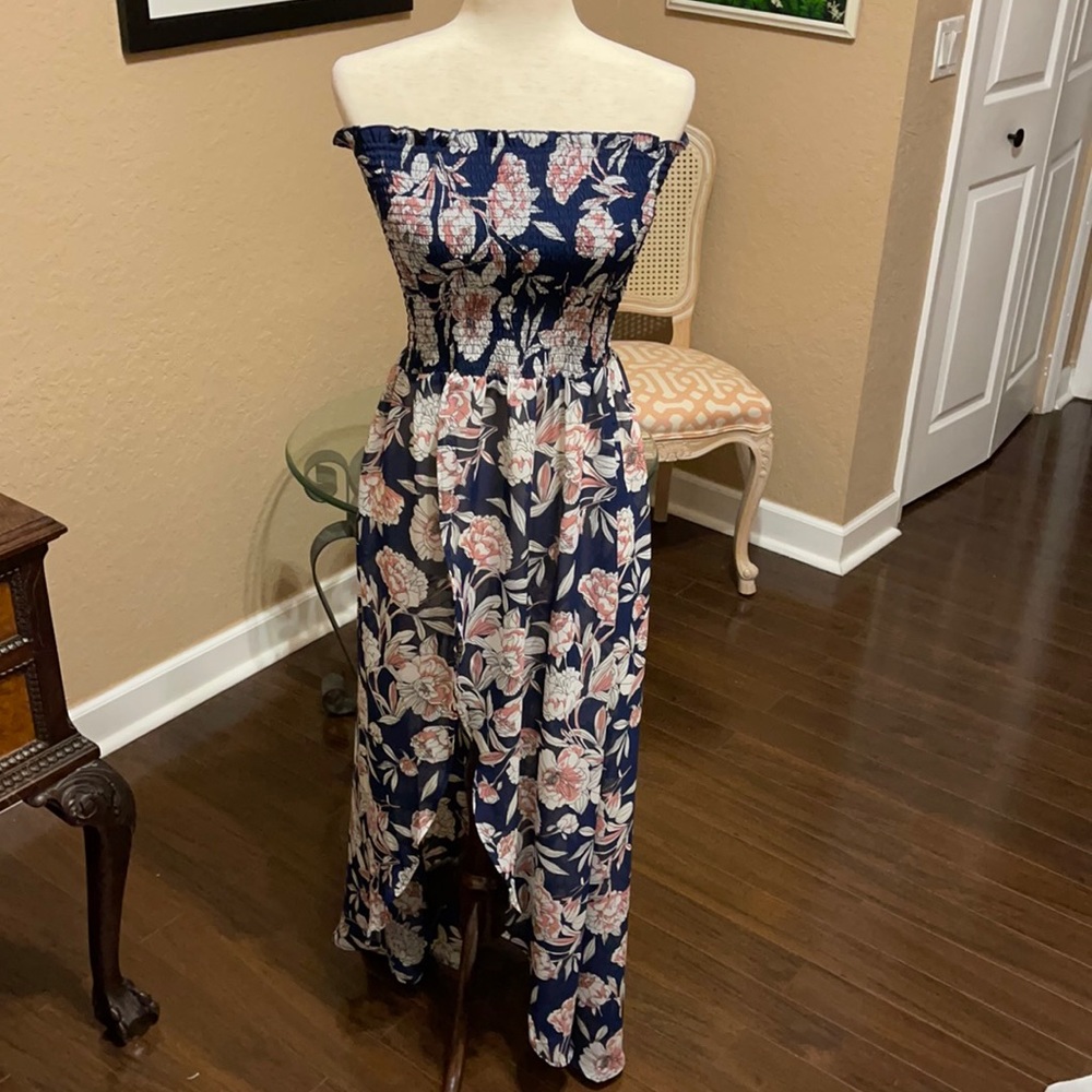 Smocked Floral High Low Top by Venus